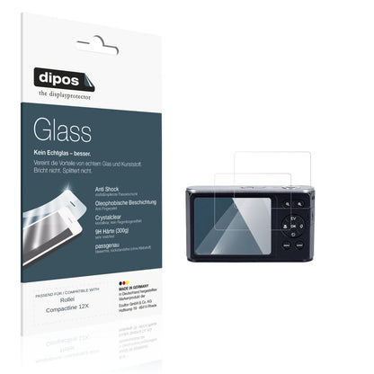 Klare Displayschutzfolie von dipos passend für Rollei Compactline 12X, 9H kratzfest und blasenfrei montiert