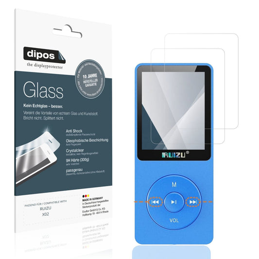 Klare Displayschutzfolie von dipos passend für RUIZU X02, 9H kratzfest und blasenfrei montiert
