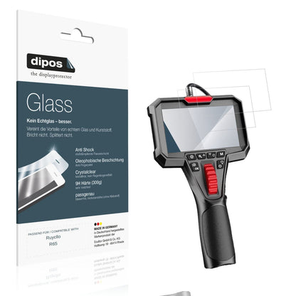 Klare Displayschutzfolie von dipos passend für Ruycllo R65, 9H kratzfest und blasenfrei montiert