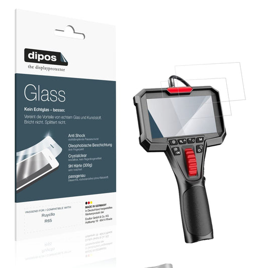 Klare Displayschutzfolie von dipos passend für Ruycllo R65, 9H kratzfest und blasenfrei montiert