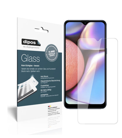 Klare Displayschutzfolie von dipos passend für Samsung Galaxy A10s, 9H kratzfest und blasenfrei montiert