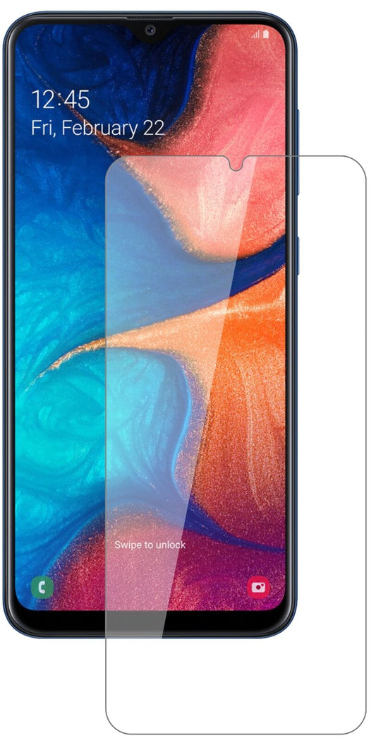 Klare Displayschutzfolie von dipos passend für Samsung Galaxy A20e, 9H kratzfest und blasenfrei montiert