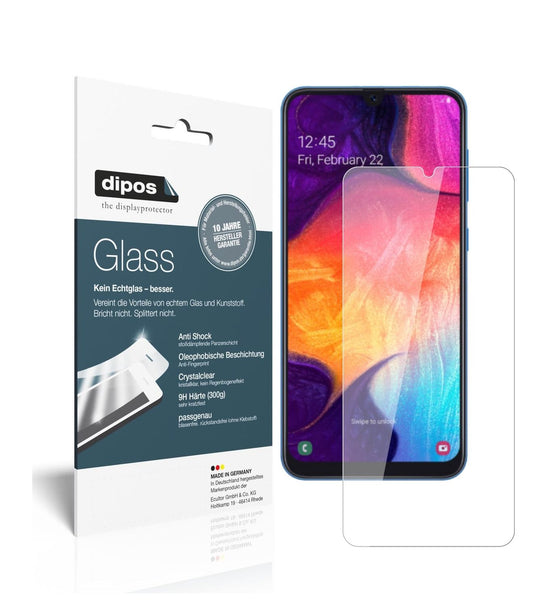 Klare Displayschutzfolie von dipos passend für Samsung Galaxy A40, 9H kratzfest und blasenfrei montiert