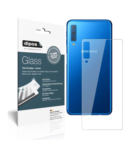 Klare Displayschutzfolie von dipos passend für Samsung Galaxy A7 (2018) Rückseite, 9H kratzfest und blasenfrei montiert