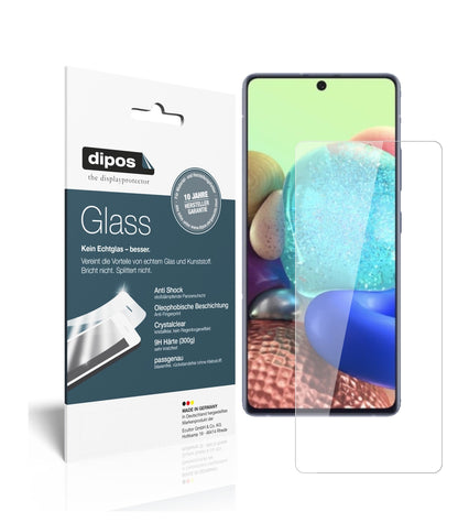 Klare Displayschutzfolie von dipos passend für Samsung Galaxy A71 5G, 9H kratzfest und blasenfrei montiert