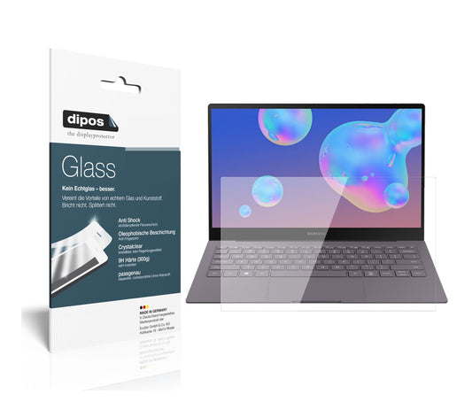Klare Displayschutzfolie von dipos passend für Samsung Galaxy Book S, 9H kratzfest und blasenfrei montiert