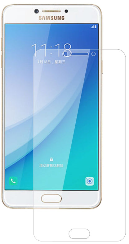 Klare Displayschutzfolie von dipos passend für Samsung Galaxy C7 Pro, 9H kratzfest und blasenfrei montiert