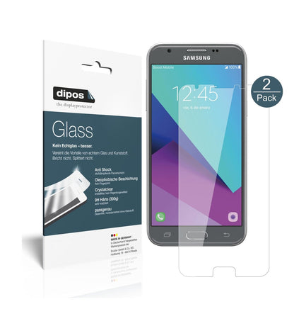 Klare Displayschutzfolie von dipos passend für Samsung Galaxy J3 2017, 9H kratzfest und blasenfrei montiert
