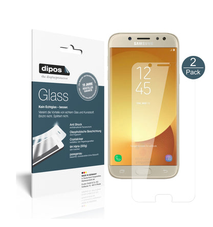 Klare Displayschutzfolie von dipos passend für Samsung Galaxy J5 Pro (2017), 9H kratzfest und blasenfrei montiert