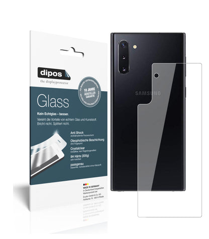 Klare Displayschutzfolie von dipos passend für Samsung Galaxy Note 10 Rückseite, 9H kratzfest und blasenfrei montiert
