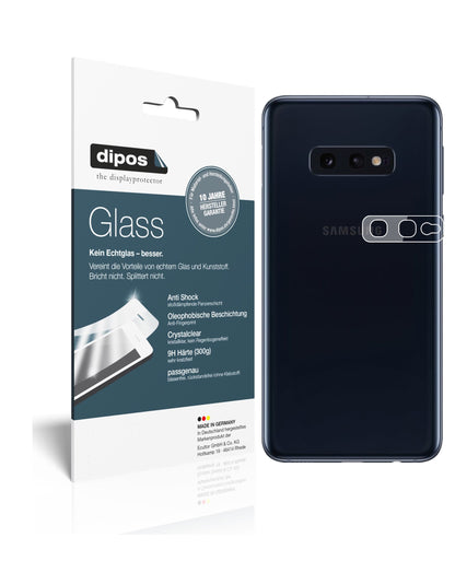 Klare Displayschutzfolie von dipos passend für Samsung Galaxy S10e Kameralinse, 9H kratzfest und blasenfrei montiert