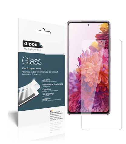 Klare Displayschutzfolie von dipos passend für Samsung Galaxy S20 FE 5G, 9H kratzfest und blasenfrei montiert