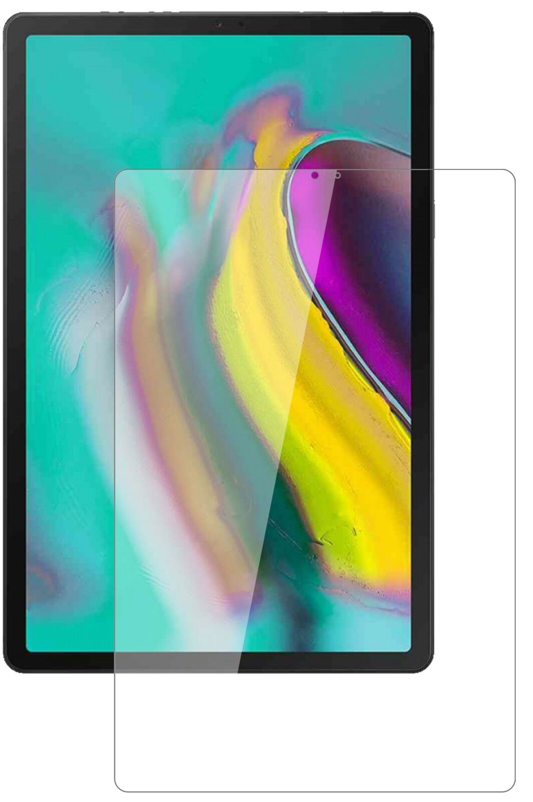 Klare Displayschutzfolie von dipos passend für Samsung Galaxy Tab A 10.1 (2019), 9H kratzfest und blasenfrei montiert
