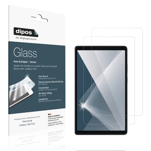 Klare Displayschutzfolie von dipos passend für Samsung Galaxy Tab A11, 9H kratzfest und blasenfrei montiert