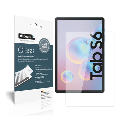 Klare Displayschutzfolie von dipos passend für Samsung Galaxy Tab S6, 9H kratzfest und blasenfrei montiert