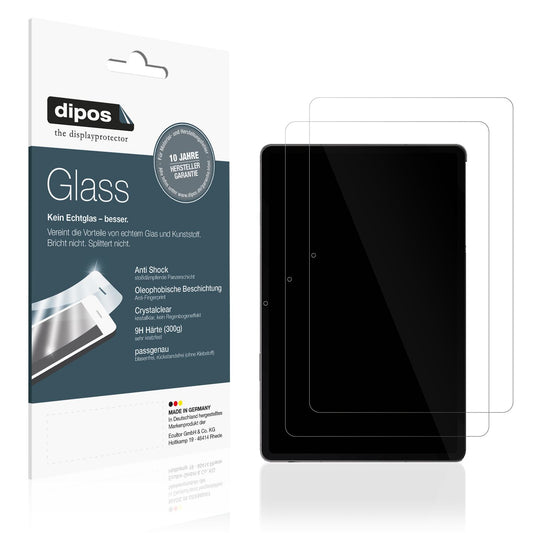 Klare Displayschutzfolie von dipos passend für Samsung Galaxy Tab S9FE+, 9H kratzfest und blasenfrei montiert