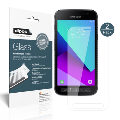 Klare Displayschutzfolie von dipos passend für Samsung Galaxy Xcover 4, 9H kratzfest und blasenfrei montiert