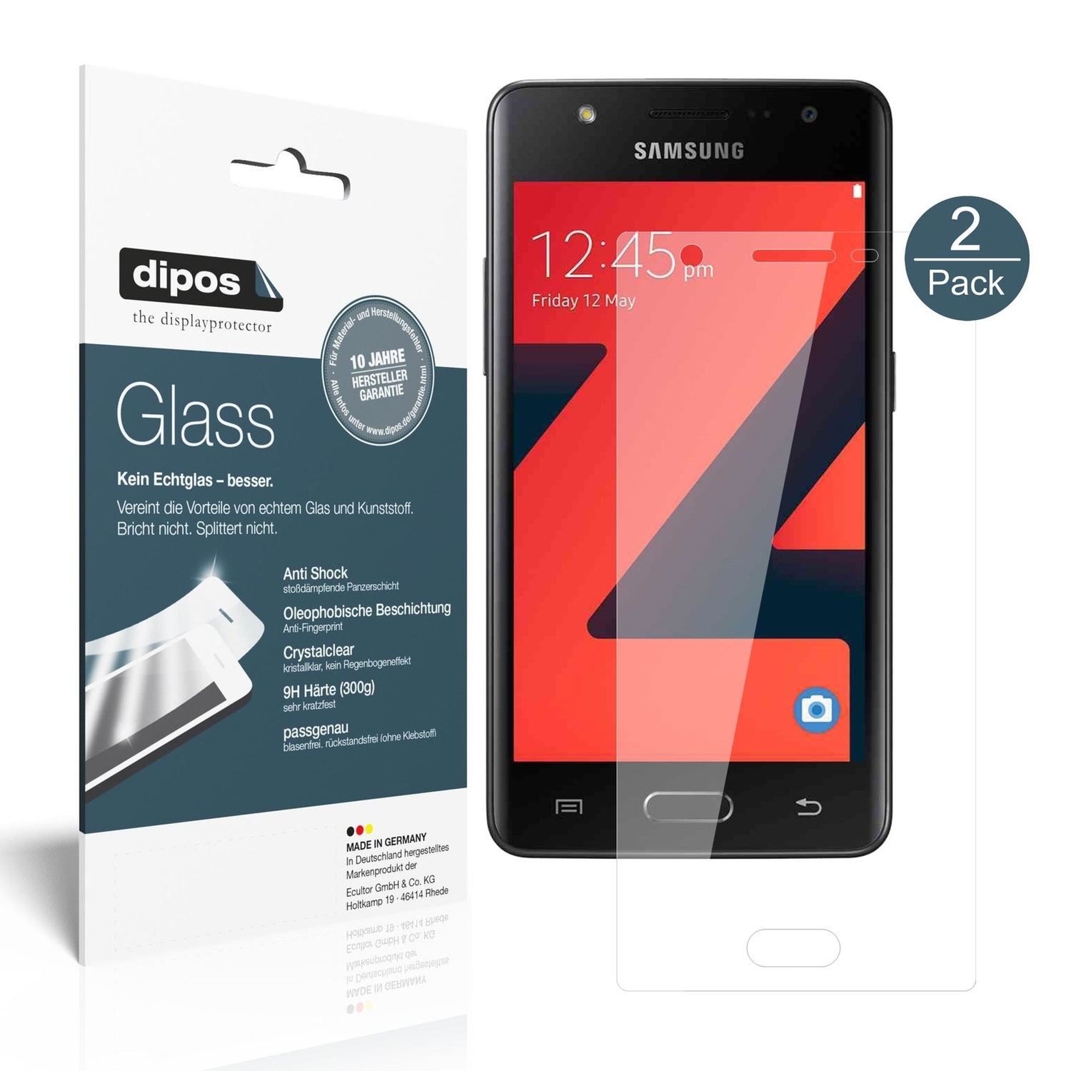 Klare Displayschutzfolie von dipos passend für Samsung Z4, 9H kratzfest und blasenfrei montiert
