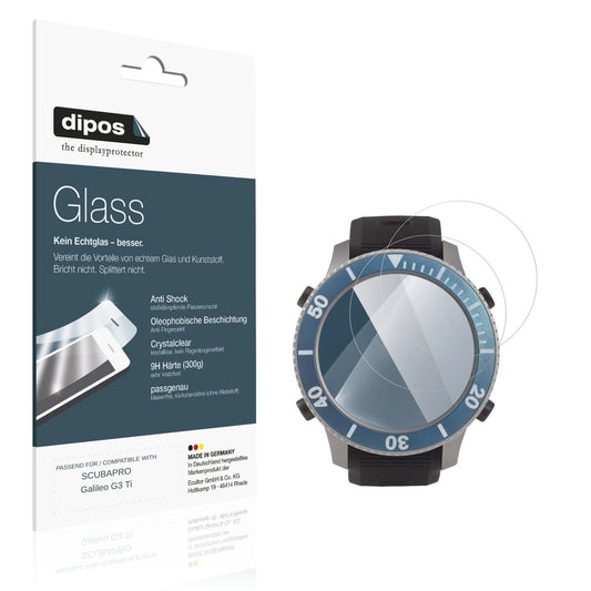 Klare Displayschutzfolie von dipos passend für SCUBAPRO Galileo G3 Ti, 9H kratzfest und blasenfrei montiert