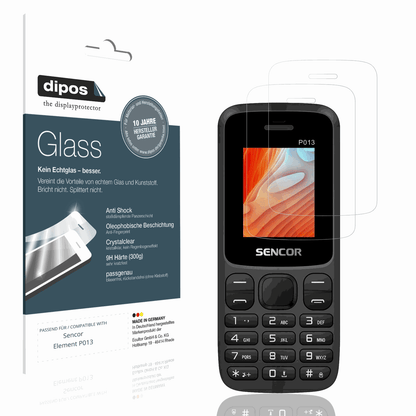 Klare Displayschutzfolie von dipos passend f�r Sencor Element P013, 9H kratzfest und blasenfrei montiert