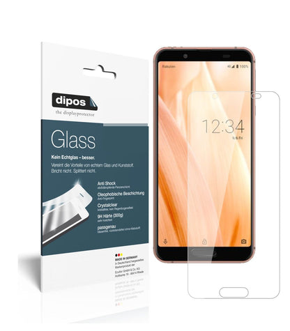 Klare Displayschutzfolie von dipos passend für Sharp Aquos Sense3, 9H kratzfest und blasenfrei montiert