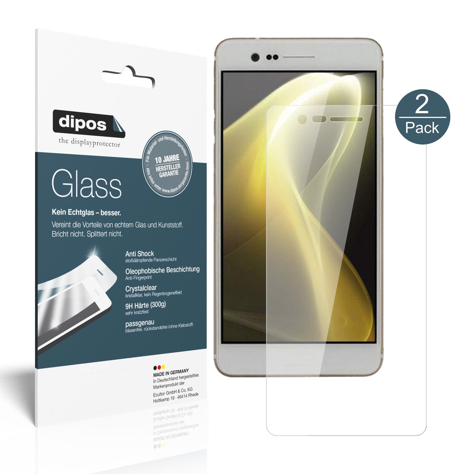 Klare Displayschutzfolie von dipos passend für Sharp Z3, 9H kratzfest und blasenfrei montiert
