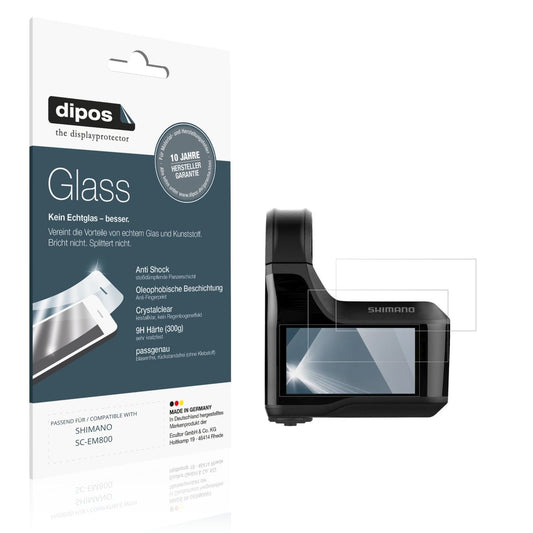 Klare Displayschutzfolie von dipos passend für SHIMANO SC-EM800, 9H kratzfest und blasenfrei montiert