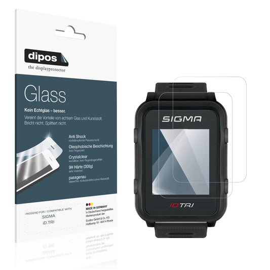 Klare Displayschutzfolie von dipos passend für SIGMA iD.TRI, 9H kratzfest und blasenfrei montiert