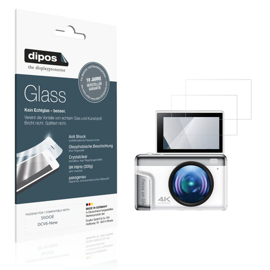 Klare Displayschutzfolie von dipos passend für SIIOOE DCV6-New, 9H kratzfest und blasenfrei montiert