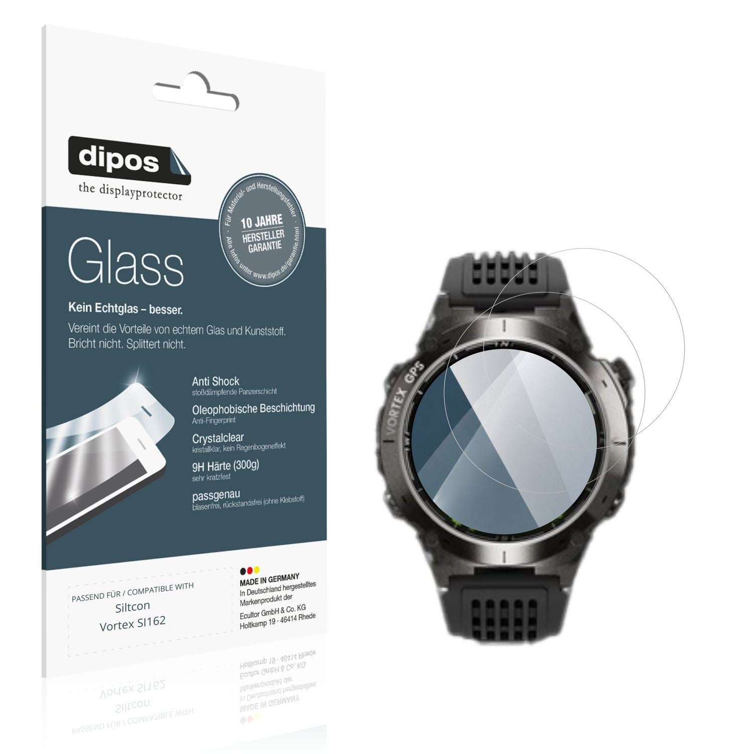 Klare Displayschutzfolie von dipos passend für Siltcon Vortex SI162, 9H kratzfest und blasenfrei montiert