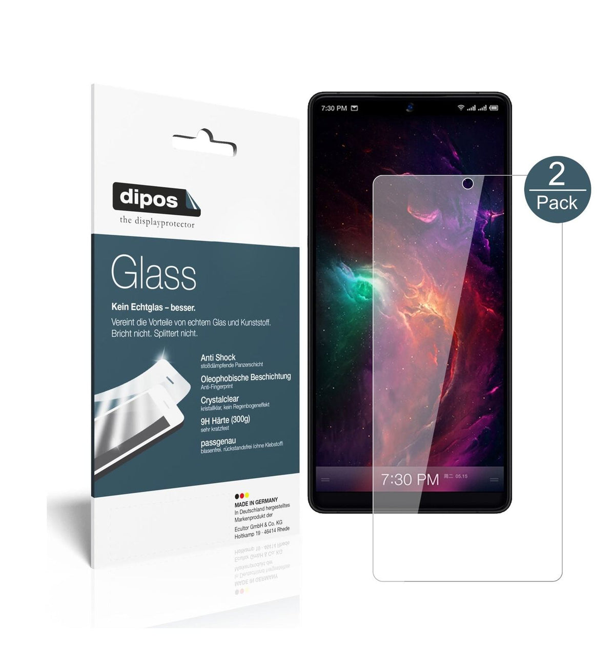 Klare Displayschutzfolie von dipos passend für Smartisan Nut R1, 9H kratzfest und blasenfrei montiert