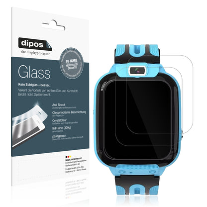 Klare Displayschutzfolie von dipos passend für Smartwatch Kinder mit Telefonfunktion, 9H kratzfest und blasenfrei montiert