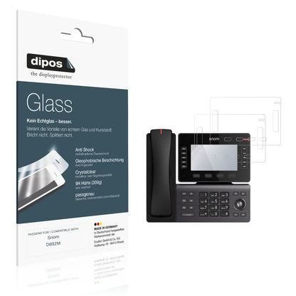Klare Displayschutzfolie von dipos passend für Snom D892M, 9H kratzfest und blasenfrei montiert
