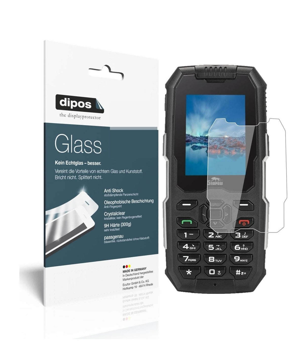 Klare Displayschutzfolie von dipos passend für Snopow M2, 9H kratzfest und blasenfrei montiert