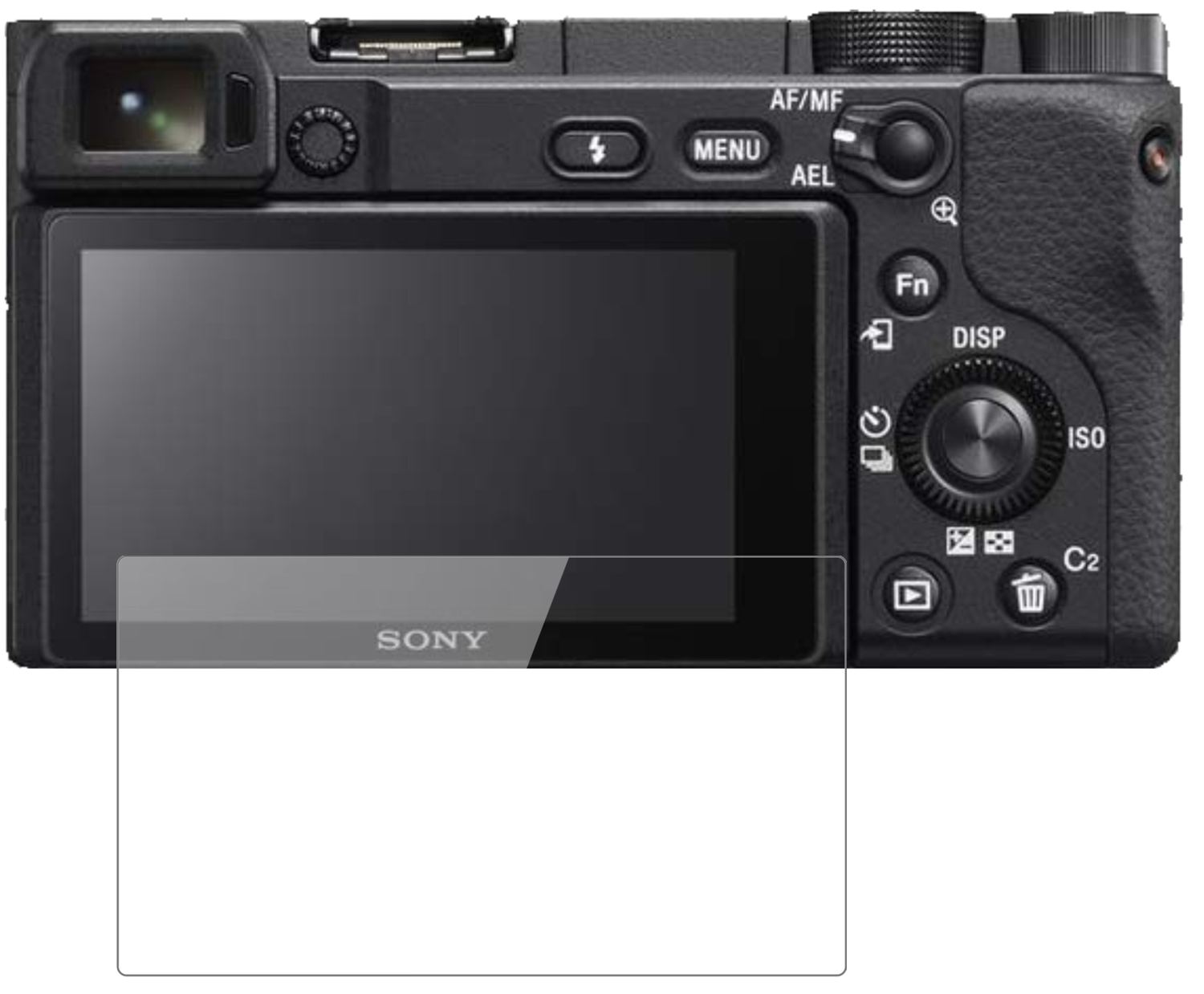 Klare Displayschutzfolie von dipos passend für Sony Alpha 6400, 9H kratzfest und blasenfrei montiert