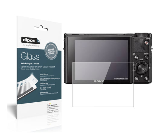 Klare Displayschutzfolie von dipos passend für Sony RX100 VII, 9H kratzfest und blasenfrei montiert