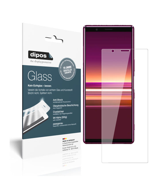 Klare Displayschutzfolie von dipos passend für Sony Xperia 5, 9H kratzfest und blasenfrei montiert