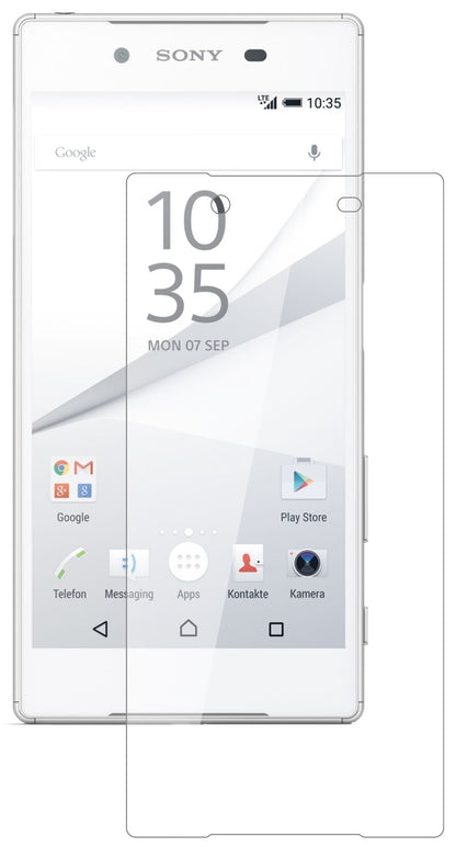 Klare Displayschutzfolie von dipos passend für Sony Xperia Z5, 9H kratzfest und blasenfrei montiert