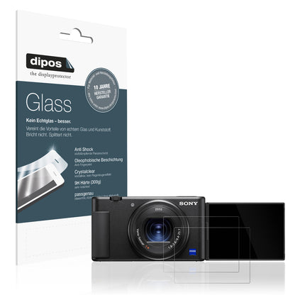 Klare Displayschutzfolie von dipos passend für Sony ZV-1A, 9H kratzfest und blasenfrei montiert
