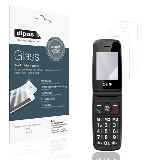 Klare Displayschutzfolie von dipos passend für SPC Titan 2, 9H kratzfest und blasenfrei montiert