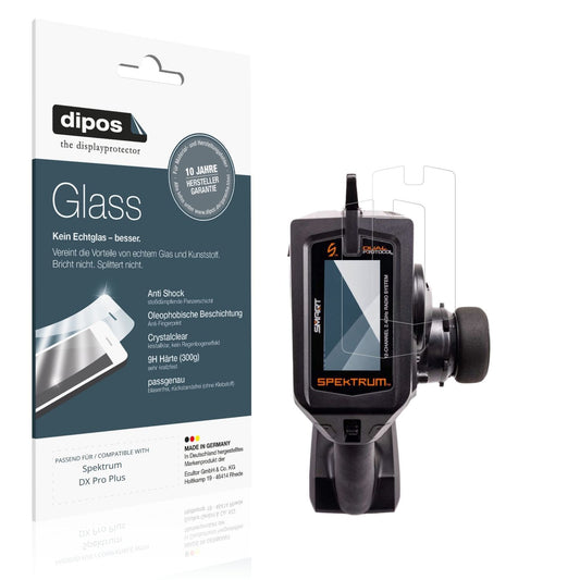 Klare Displayschutzfolie von dipos passend für Spektrum DX Pro Plus, 9H kratzfest und blasenfrei montiert