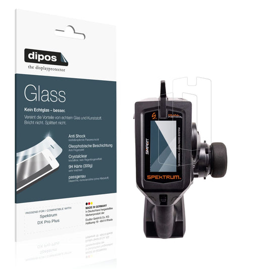 Klare Displayschutzfolie von dipos passend für Spektrum DX Pro Plus, 9H kratzfest und blasenfrei montiert