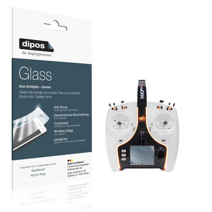 Klare Displayschutzfolie von dipos passend für Spektrum NX7e Plus, 9H kratzfest und blasenfrei montiert