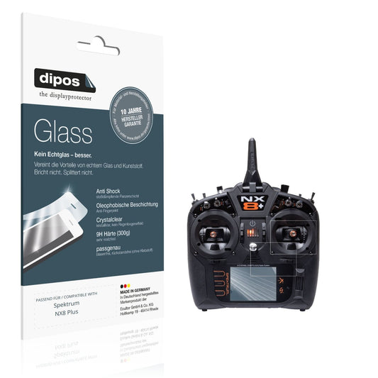 Klare Displayschutzfolie von dipos passend für Spektrum NX8 Plus, 9H kratzfest und blasenfrei montiert