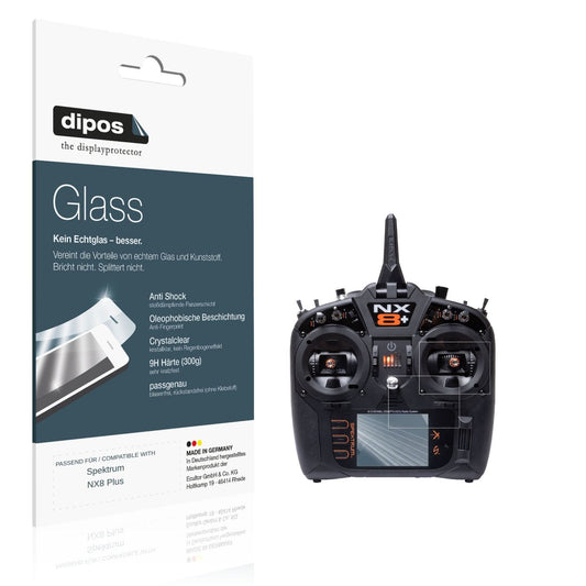 Klare Displayschutzfolie von dipos passend für Spektrum NX8 Plus, 9H kratzfest und blasenfrei montiert
