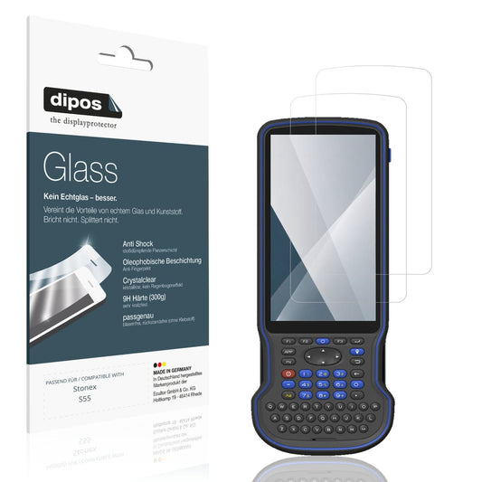 Klare Displayschutzfolie von dipos passend für Stonex S55, 9H kratzfest und blasenfrei montiert