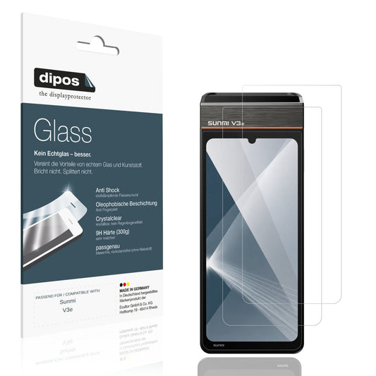 Klare Displayschutzfolie von dipos passend für Sunmi V3e, 9H kratzfest und blasenfrei montiert