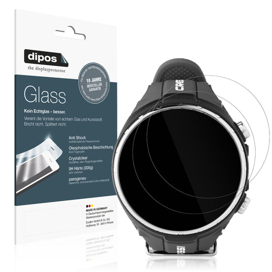 Klare Displayschutzfolie von dipos passend für Suunto D4F Tauchcomputer, 9H kratzfest und blasenfrei montiert