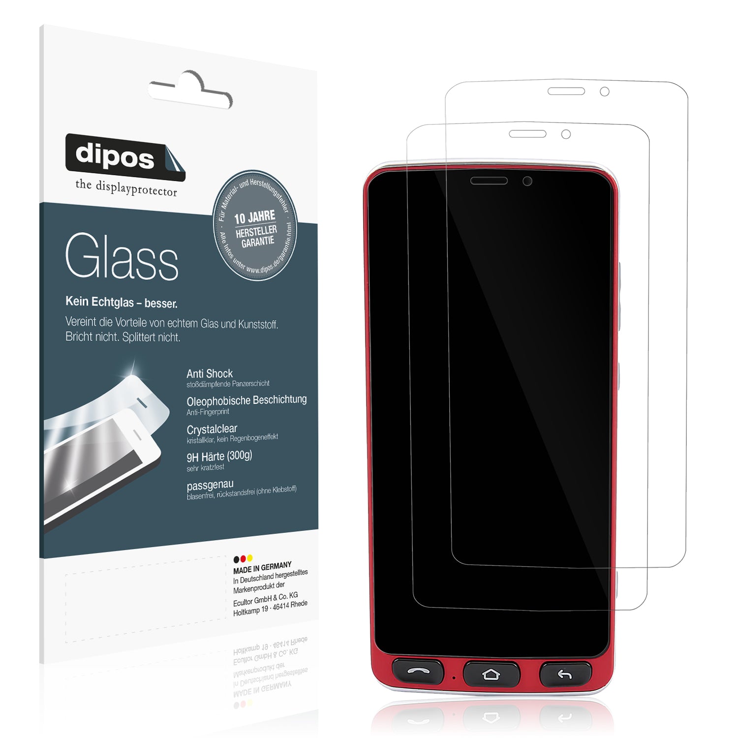 Klare Displayschutzfolie von dipos passend für Sweetlink F1 Plus, 9H kratzfest und blasenfrei montiert