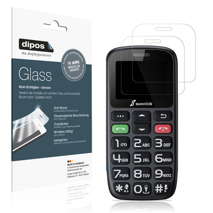 Klare Displayschutzfolie von dipos passend für SweetLink S2Plus, 9H kratzfest und blasenfrei montiert